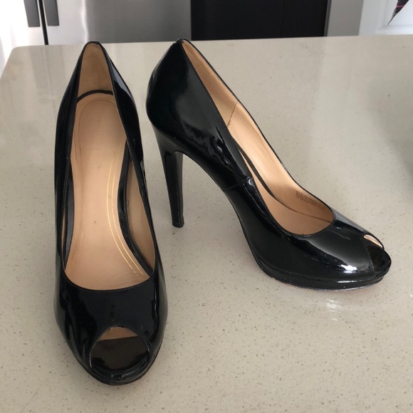 Black patent peep toe Cole Haan Stiletto Heels - Picture 1 of 4